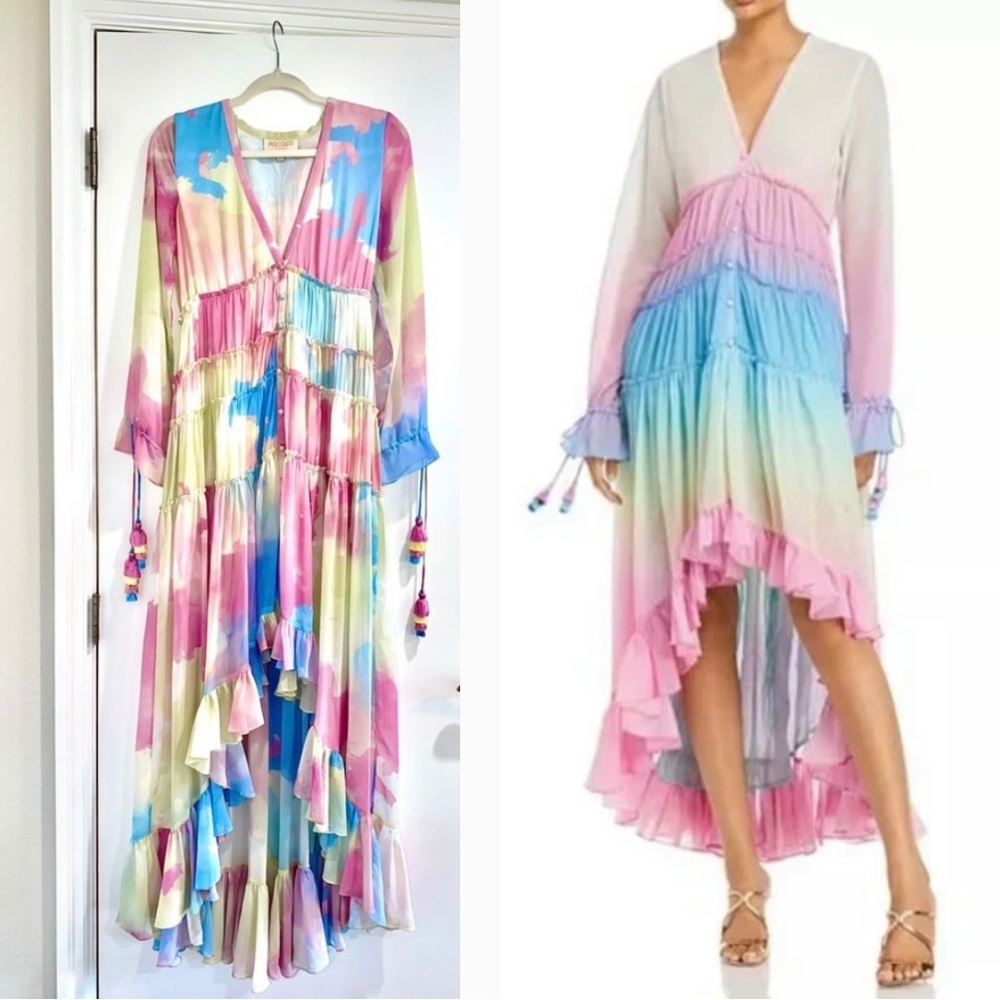 Rococo Sand high-low dress, extremely rare print, NWOT, Size S